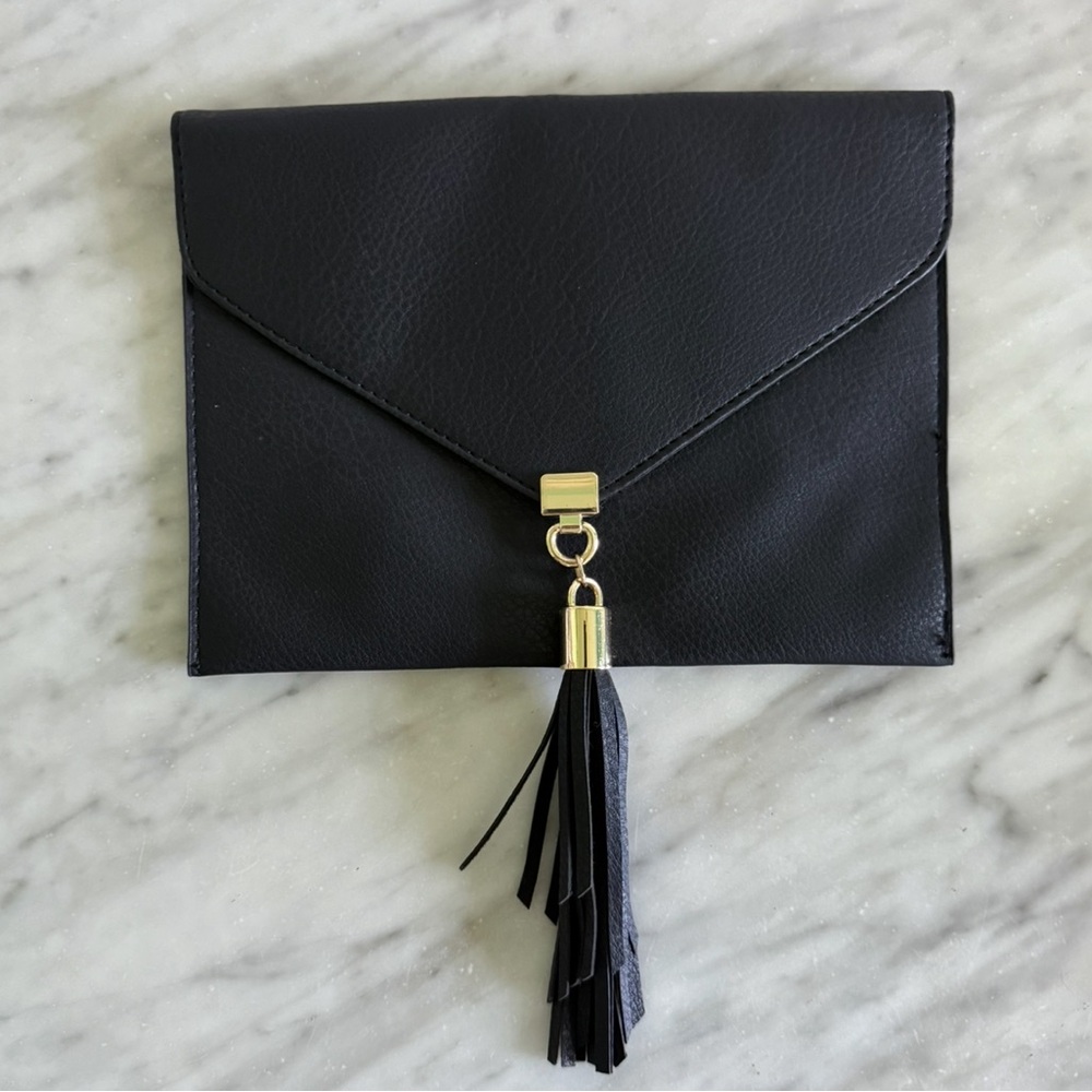 Black and Gold Large Envelope Clutch